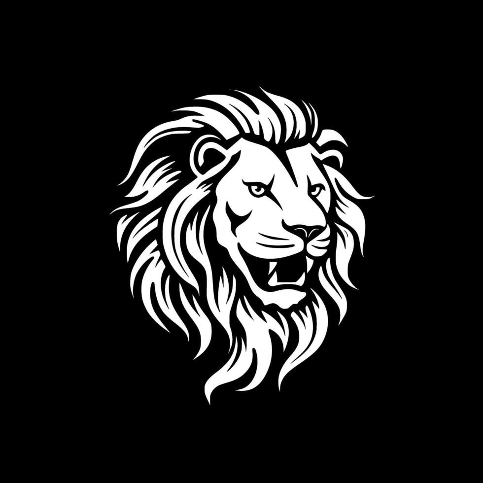 Lion, Black and White illustration vector