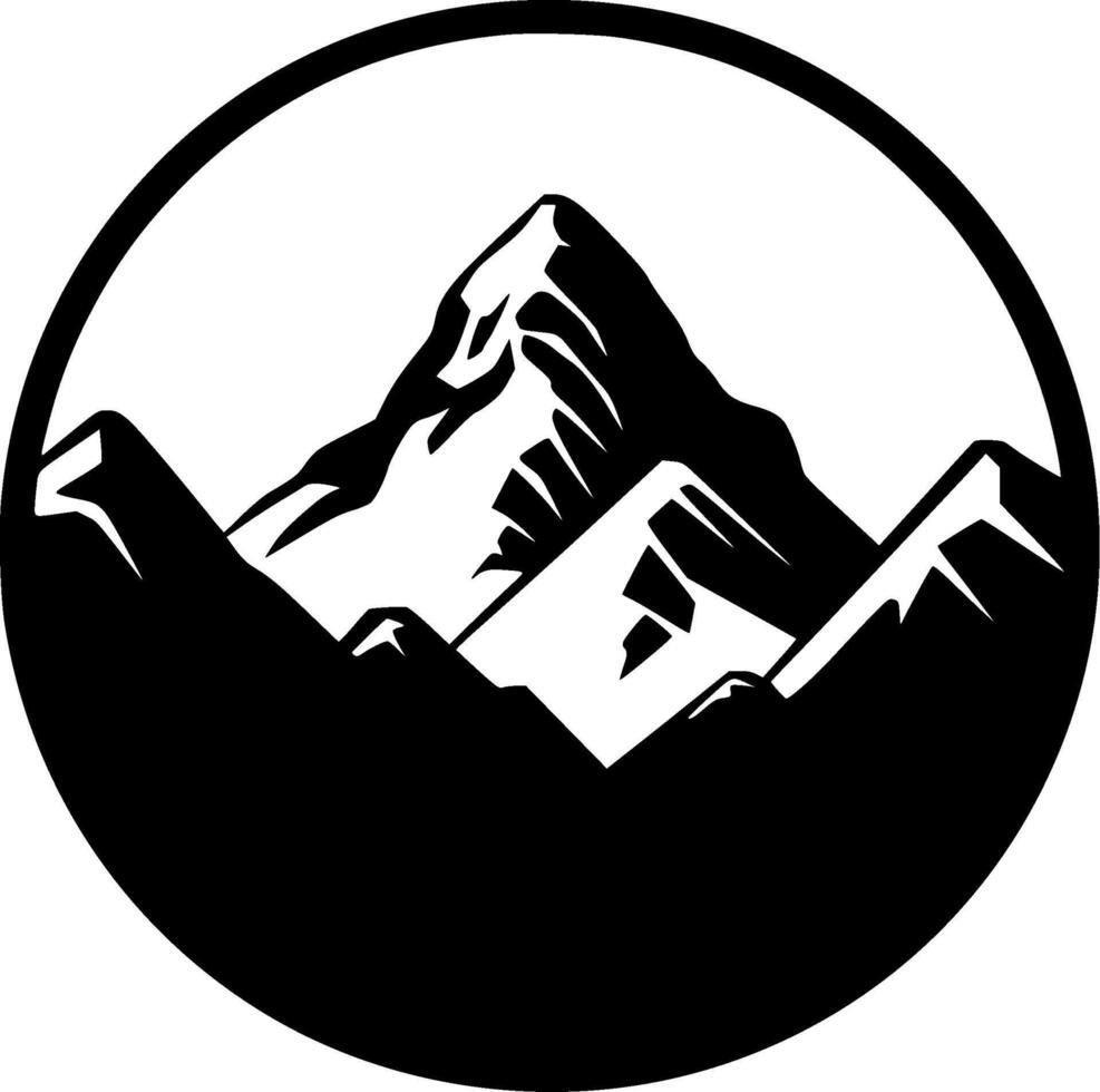 Mountain Range, Black and White illustration vector