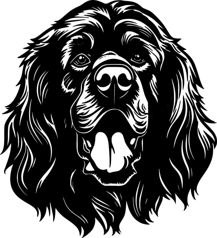 Leonberger - negro y blanco aislado icono - ilustración vector