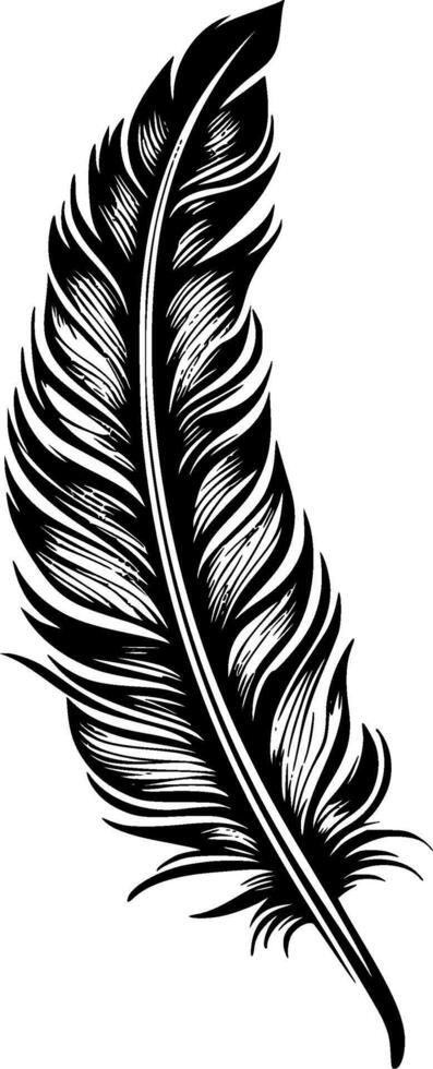 Feather, Minimalist and Simple Silhouette - illustration vector