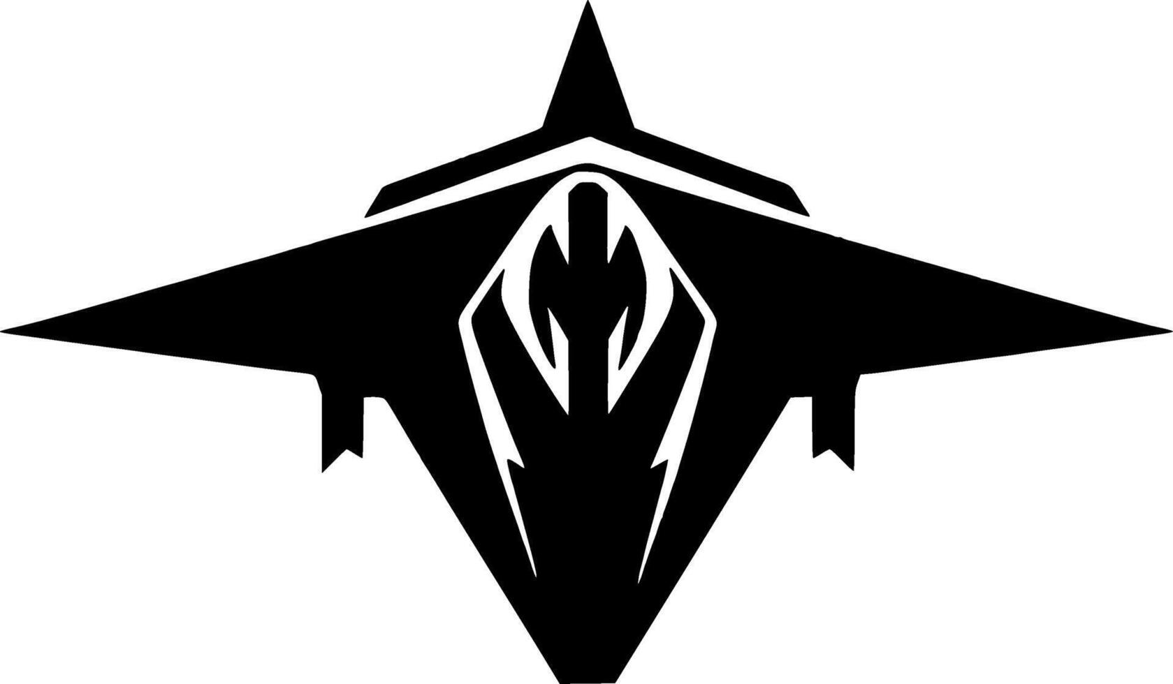 Fighter Jet, Minimalist and Simple Silhouette - illustration vector