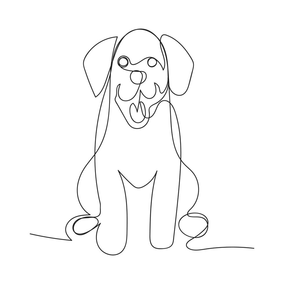 dog one line art design vector