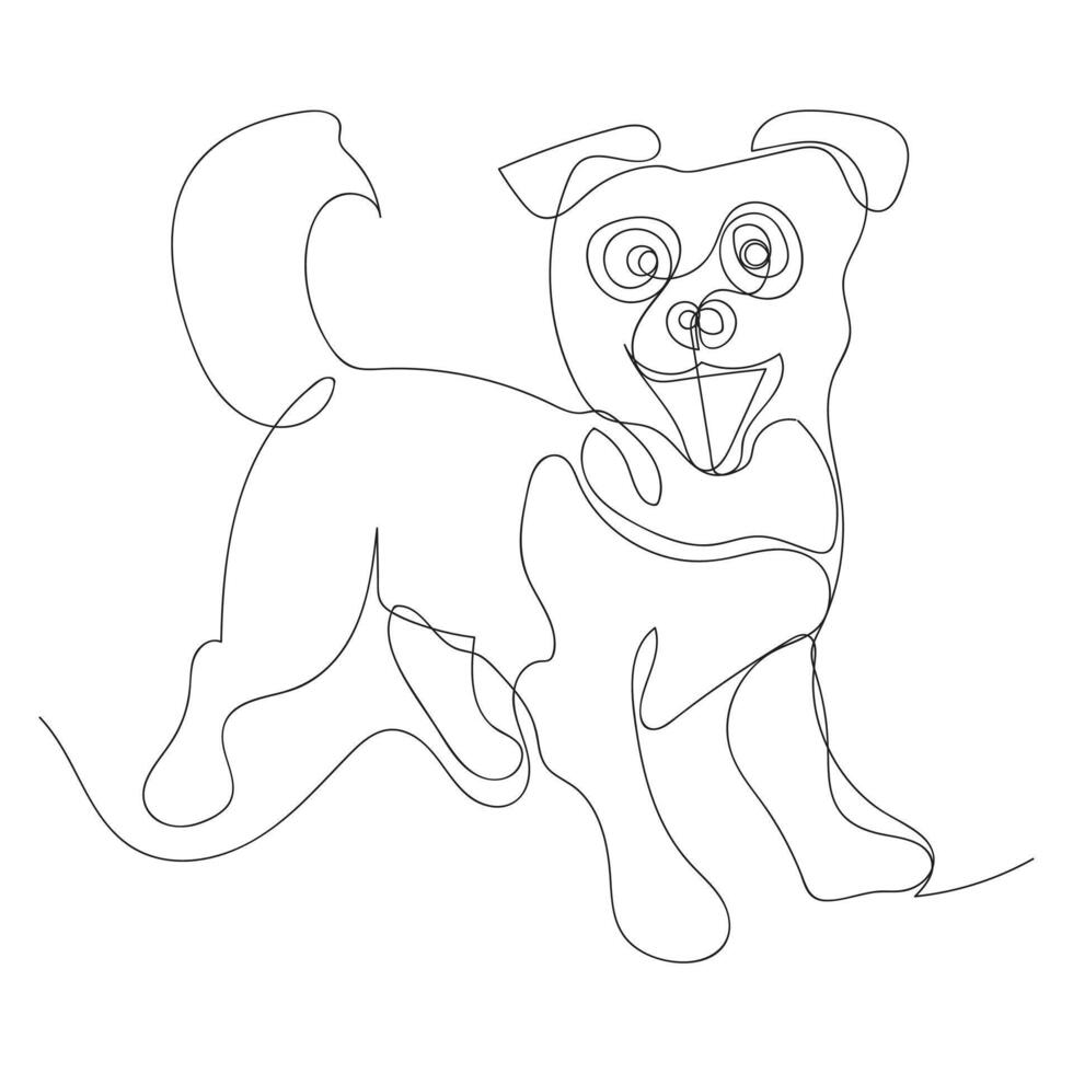 perro uno línea Arte diseño vector