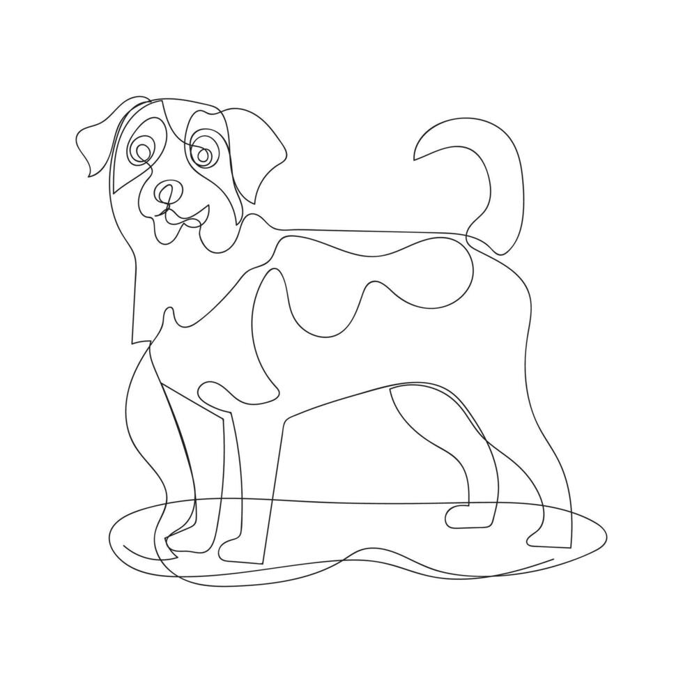 dog one line art design vector