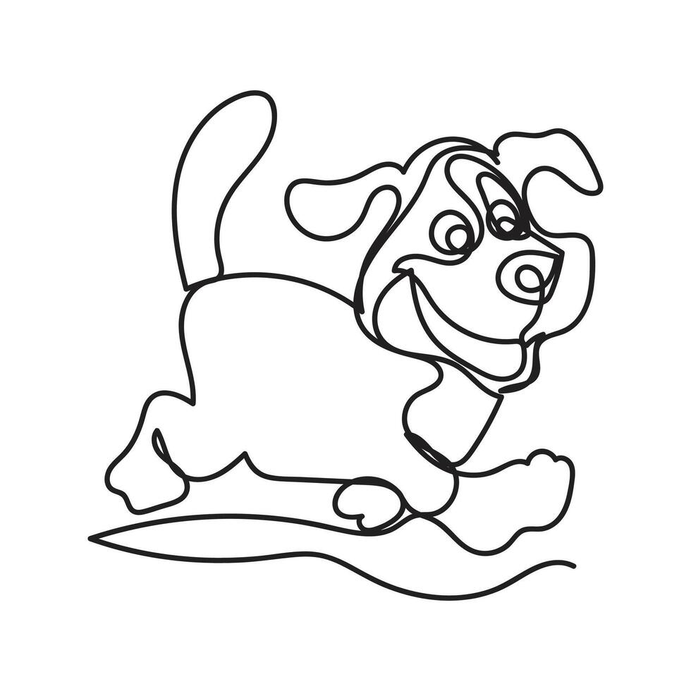 dog one line art design vector