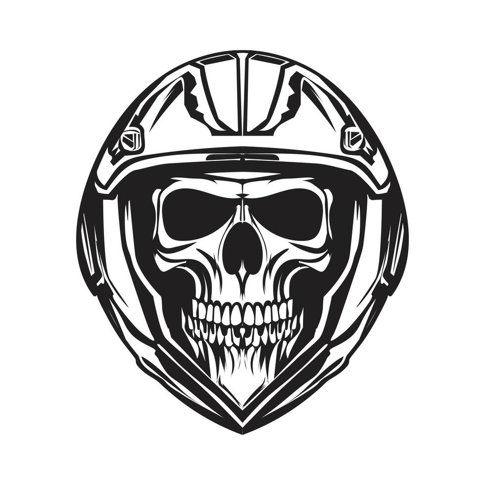 helmet with skull illustration design vector