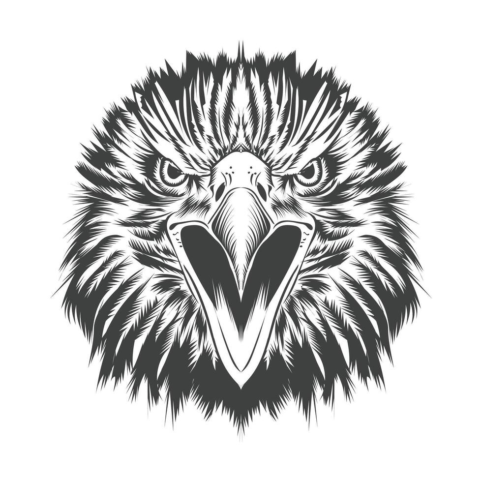 Eagle head art illustration design style vector