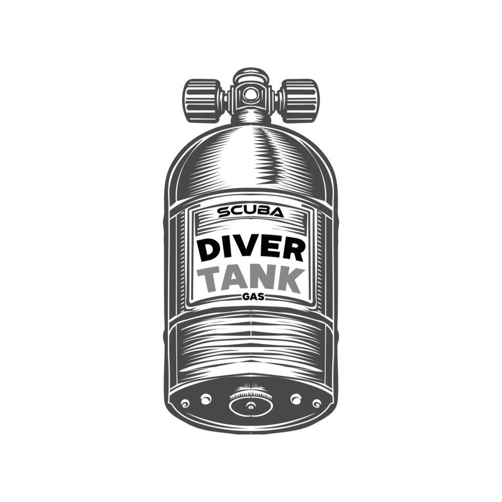 scuba diver gas tank cylinder illustration vector