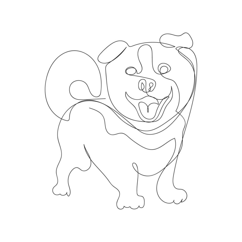dog one line art design vector