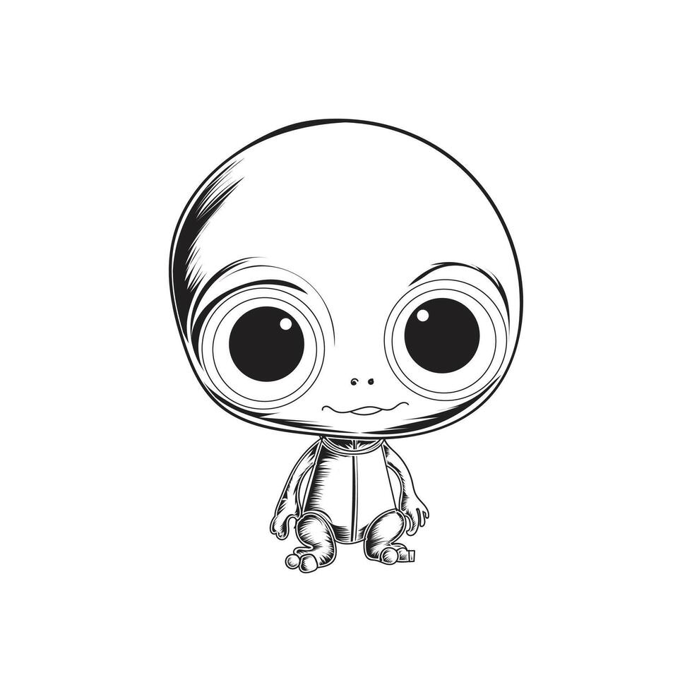 cute baby alien art design vector