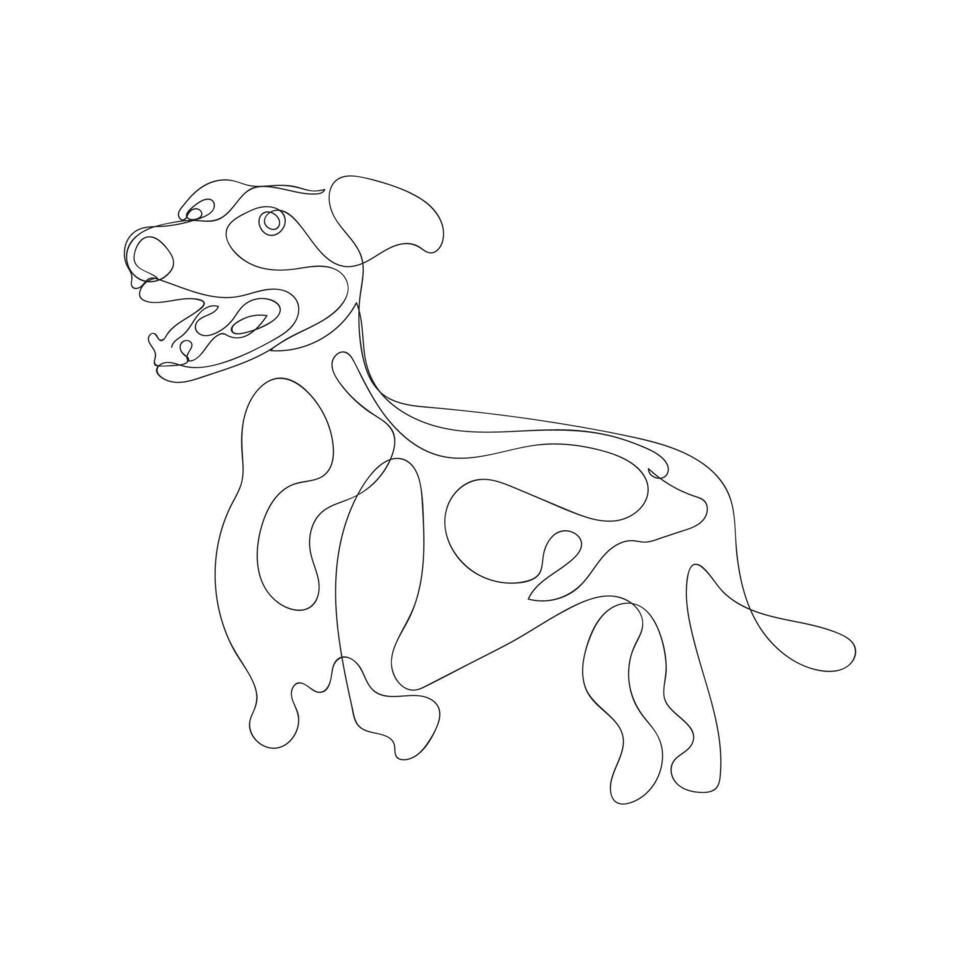 dog one line art design vector