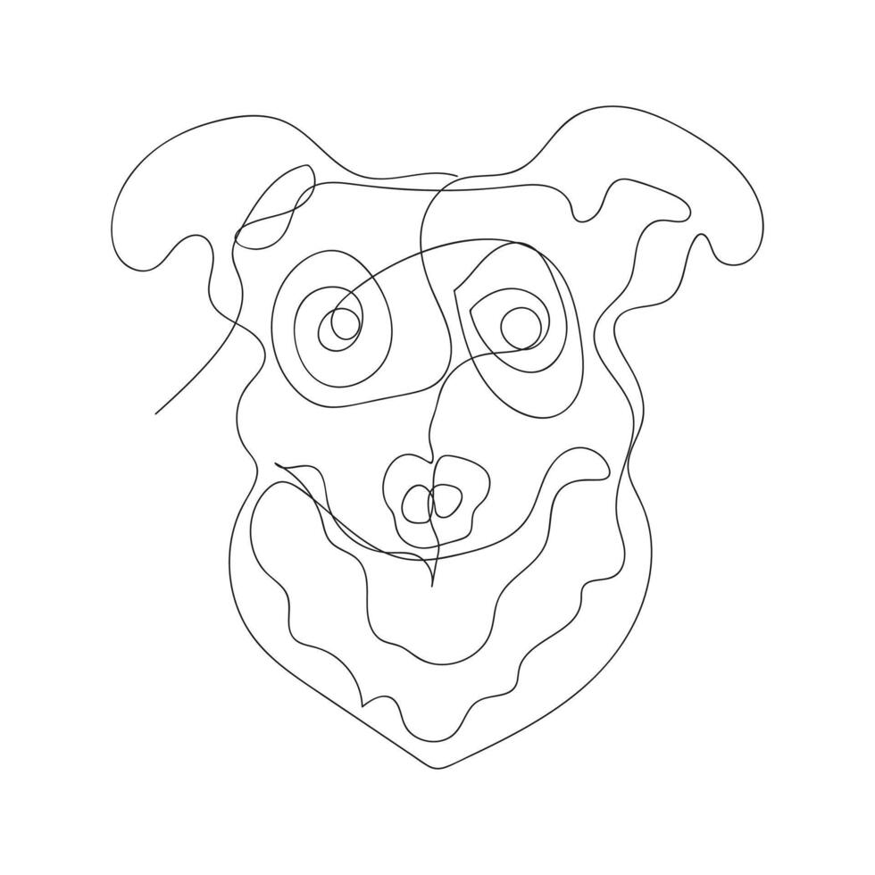 dog one line art design vector