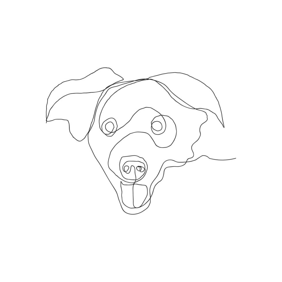 perro uno línea Arte diseño vector