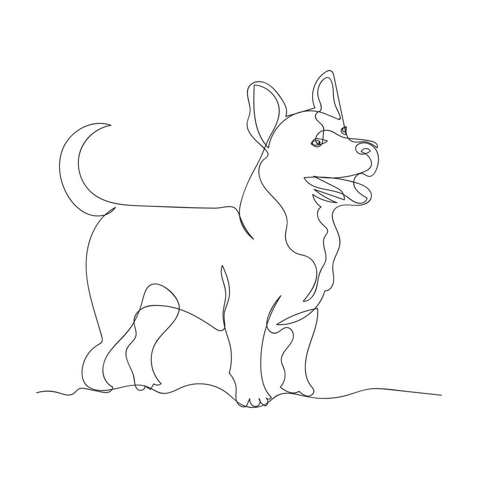 perro uno línea Arte diseño vector