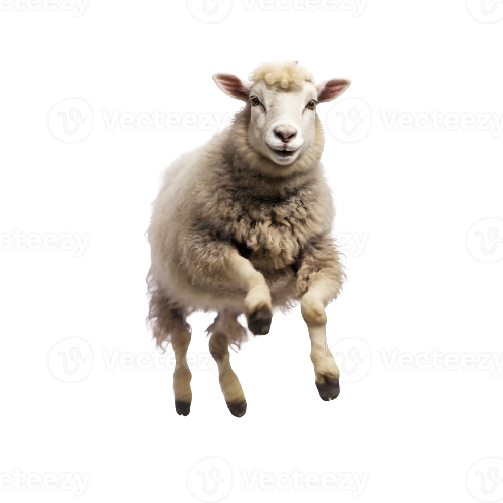 Happy sheep jumping image png