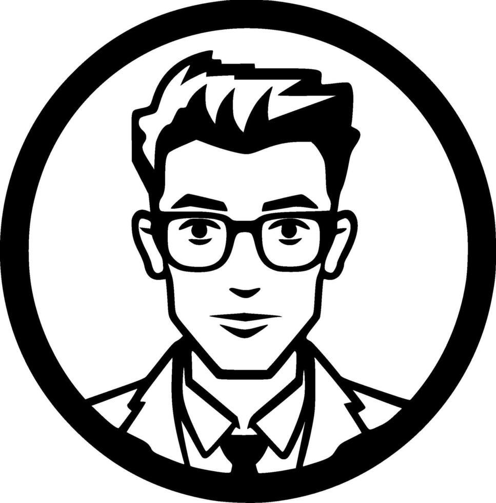 Teacher - Black and White Isolated Icon - illustration vector
