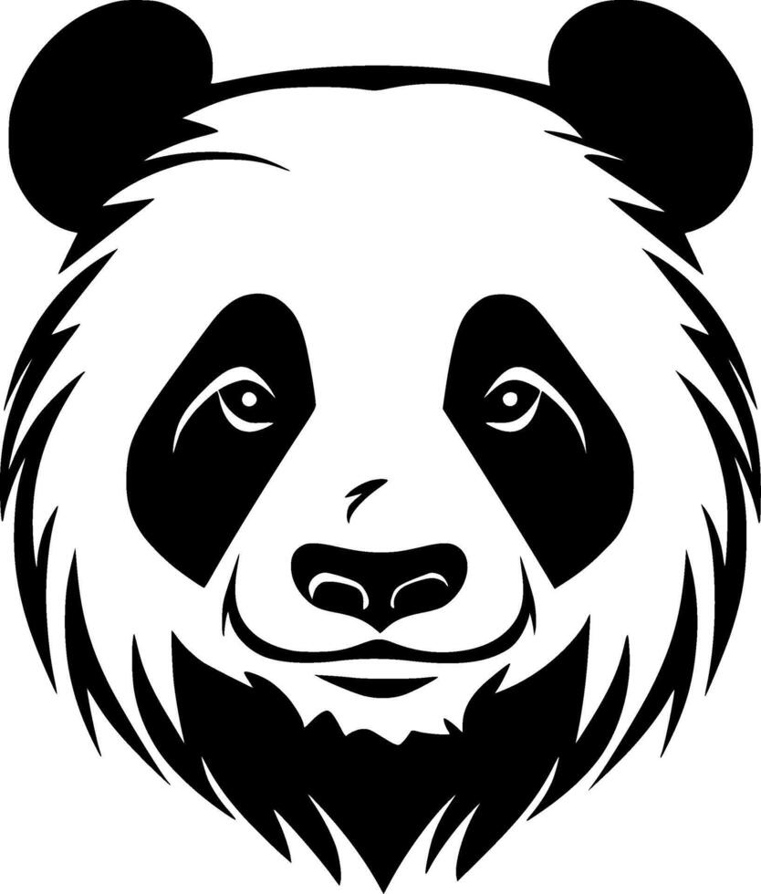 panda - minimalista y plano logo - ilustración vector