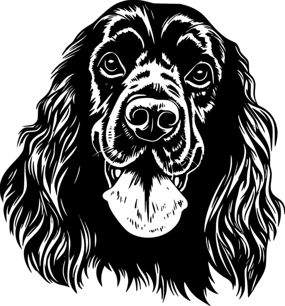 Cocker Spaniel, Black and White illustration vector