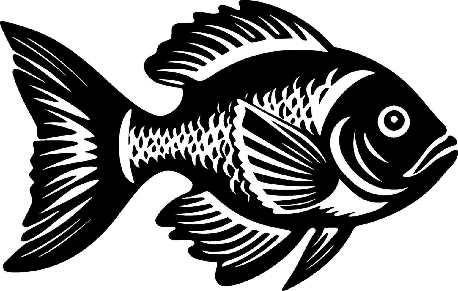 pez, minimalista y sencillo silueta - ilustración vector