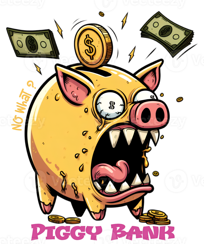 Funny Pig Money Box png