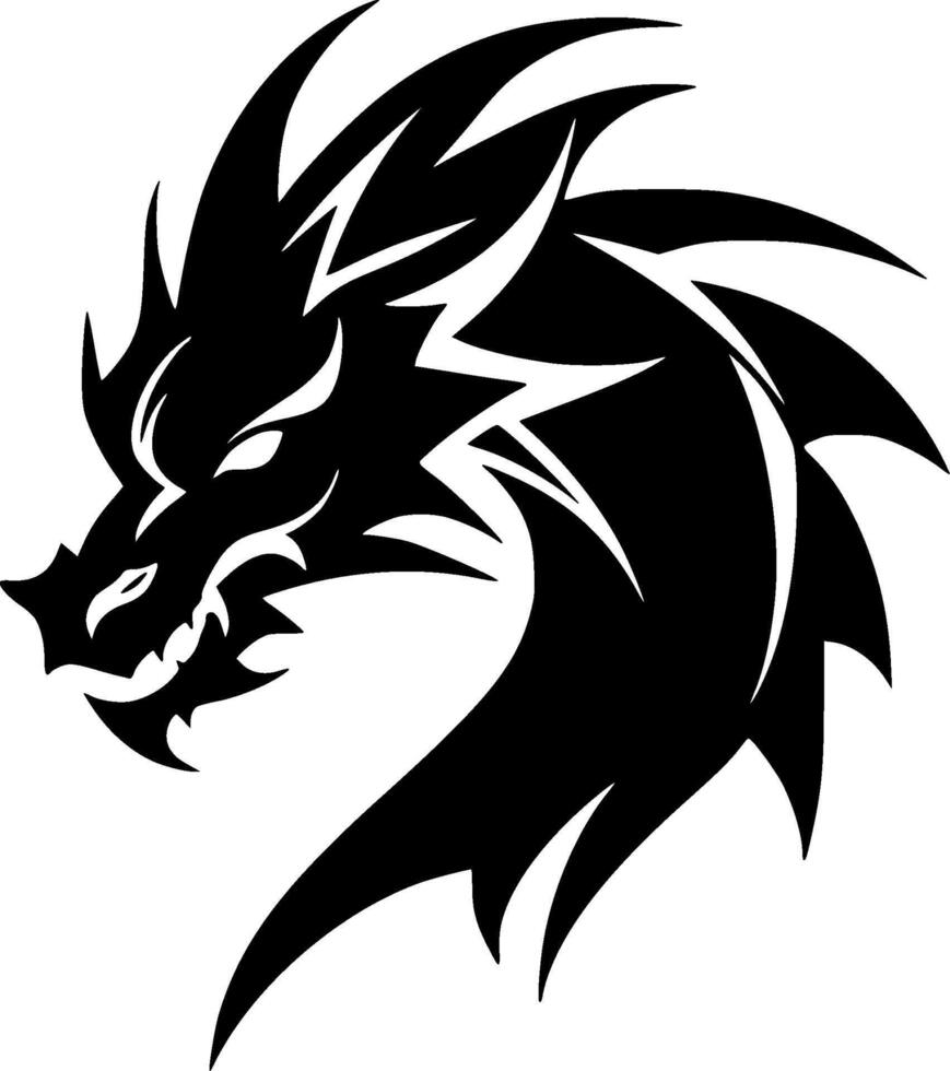 Dragon, Minimalist and Simple Silhouette - illustration vector