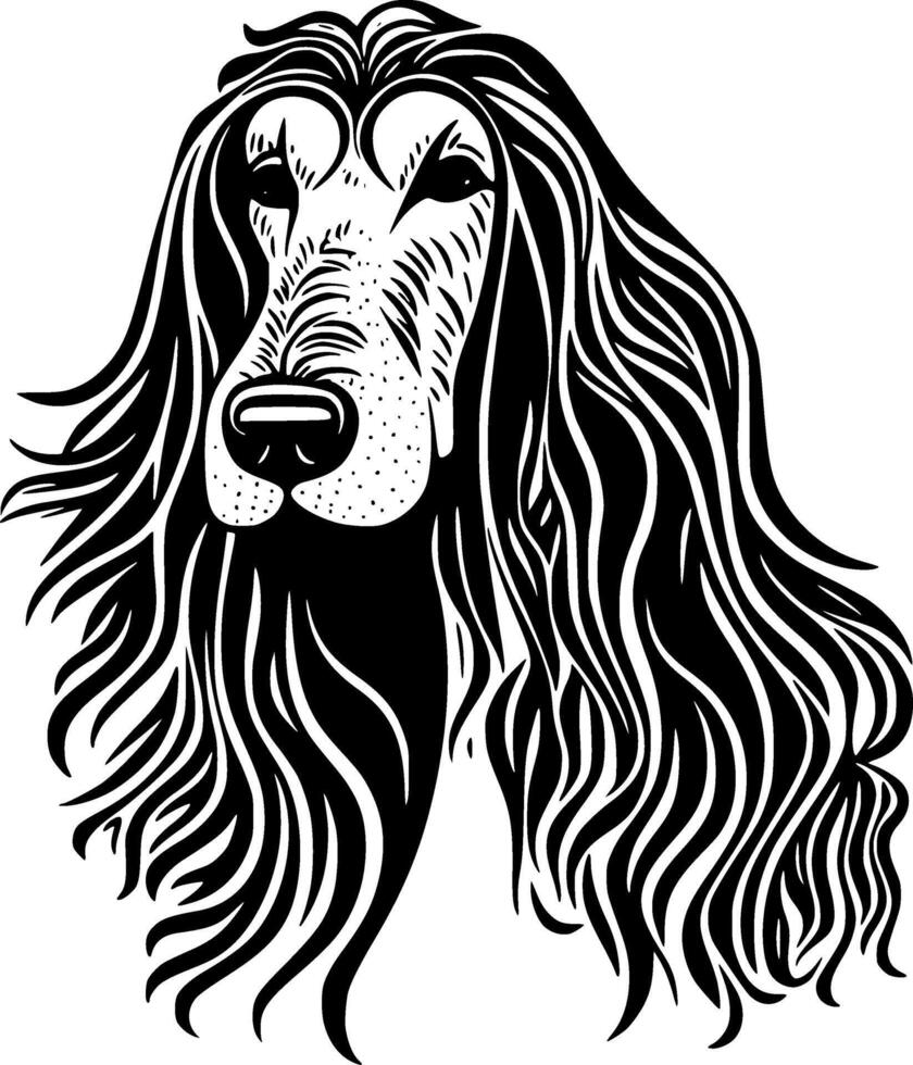 Afghan Hound, Minimalist and Simple Silhouette - illustration vector