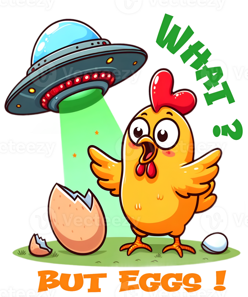 Funny chicken kidnapped by aliens png