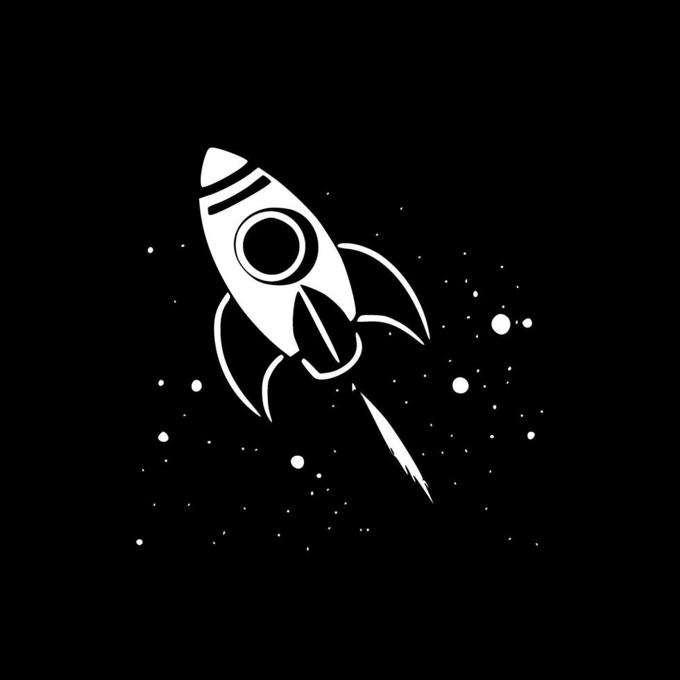 Space - Black and White Isolated Icon - illustration vector