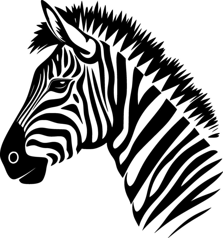 Zebra - Black and White Isolated Icon - illustration vector