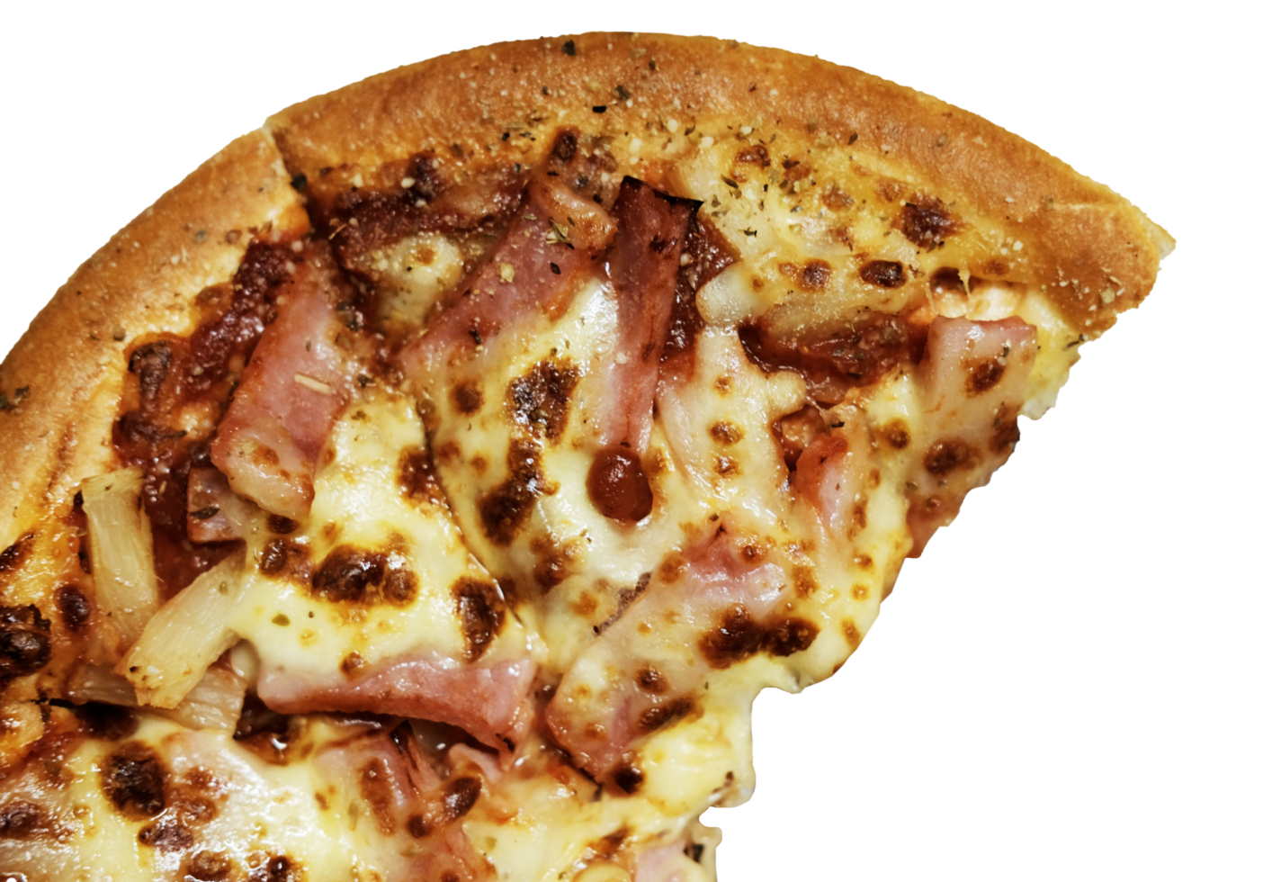 Slice of Pizza with ham cheese and tomato sauce png