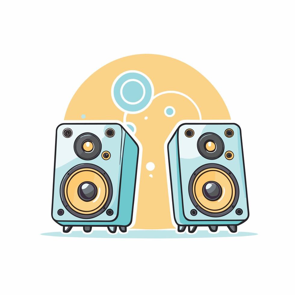 Cartoon speaker illustration on white background design vector