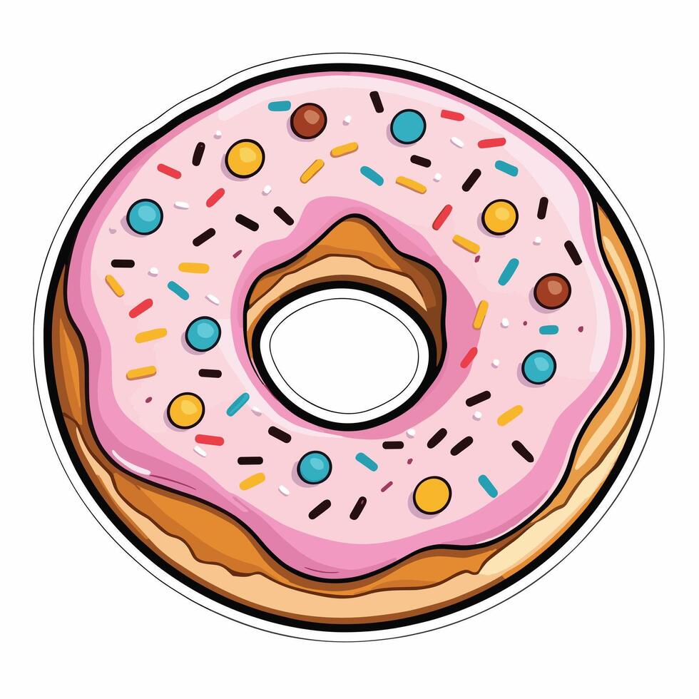 división Crema rosquilla ilustración plano dibujos animados dibujo diseño vector