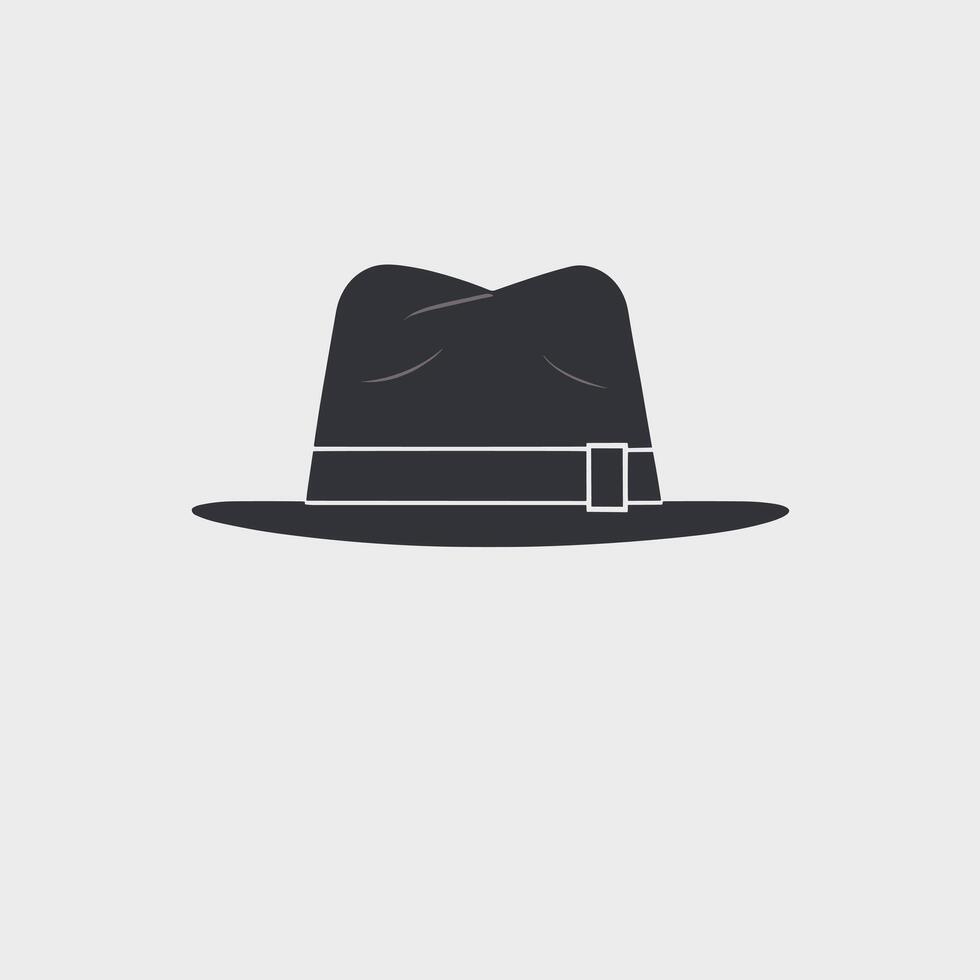 elegante dibujado a mano estilo fedora sombrero ilustración plano diseño vector