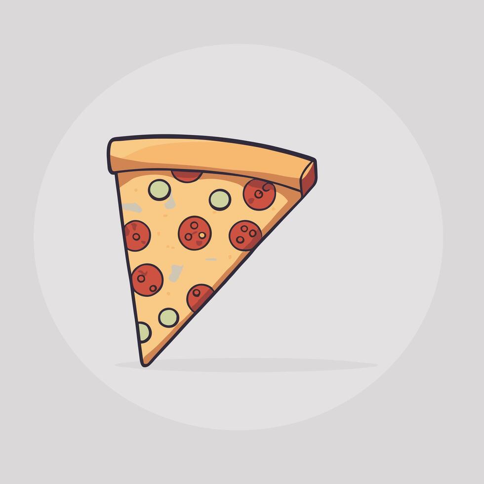 Slice of pepperoni pizza illustration design vector