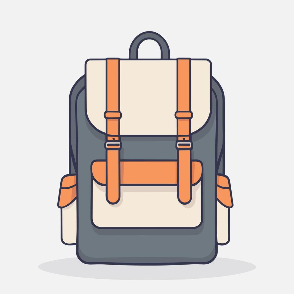 Flat illustration of a backpack vector