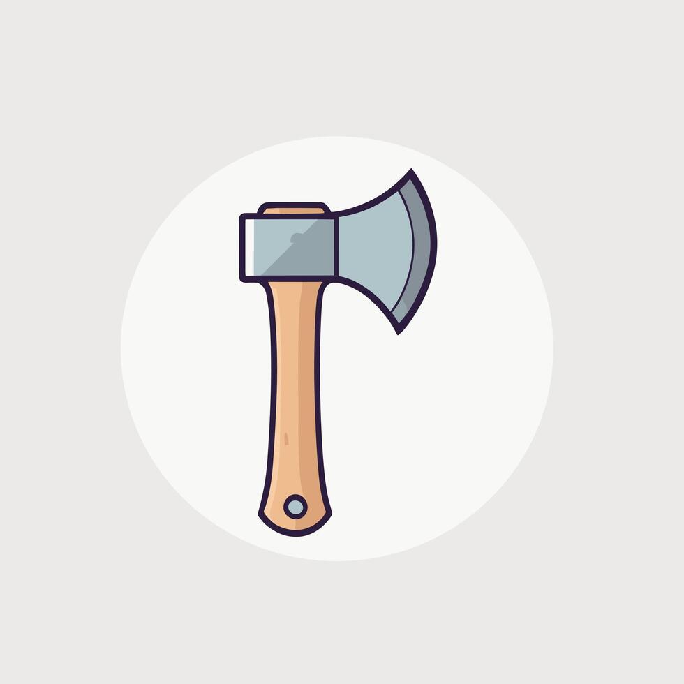 Cartoon illustration of sharp axe vector