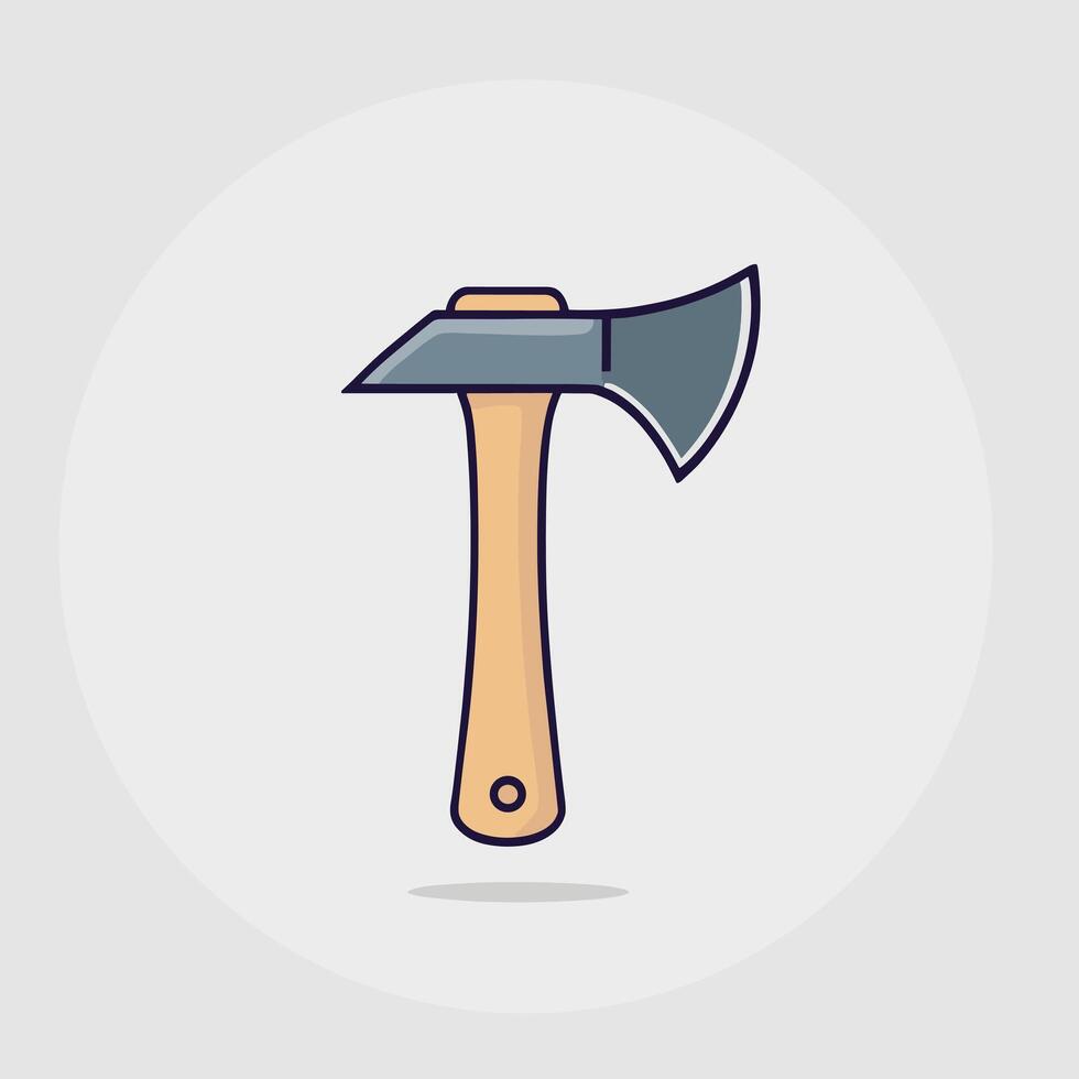 Cartoon illustration of sharp axe vector