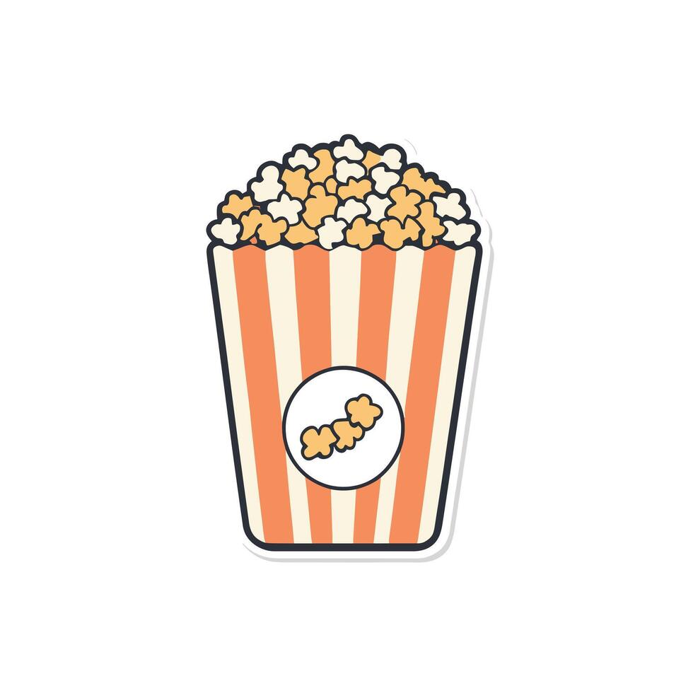 Cartoon popcorn bucket on white isolated background design vector