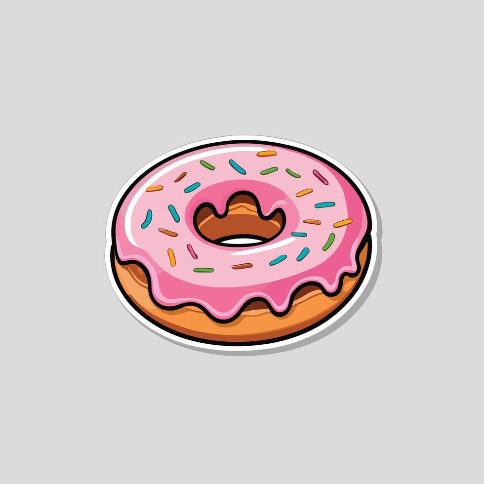 Split frosting doughnut illustration flat cartoon drawing design vector