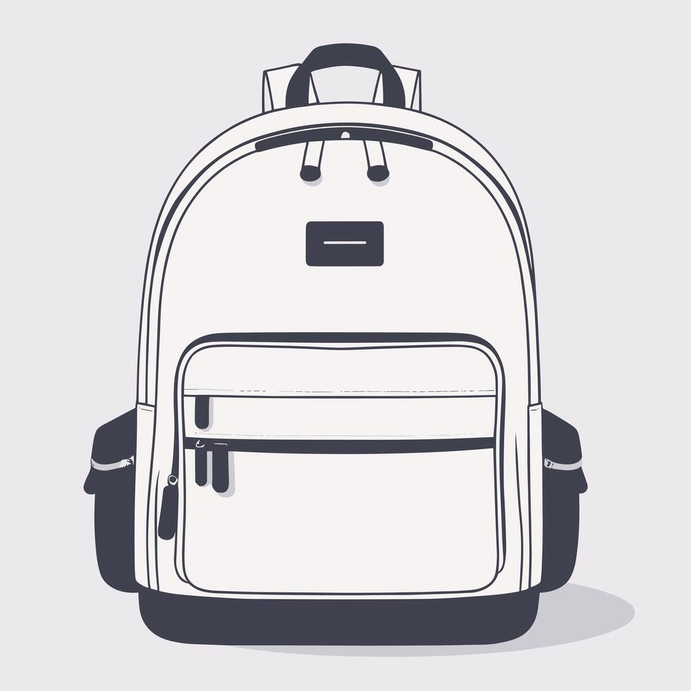 plano ilustración de un mochila vector