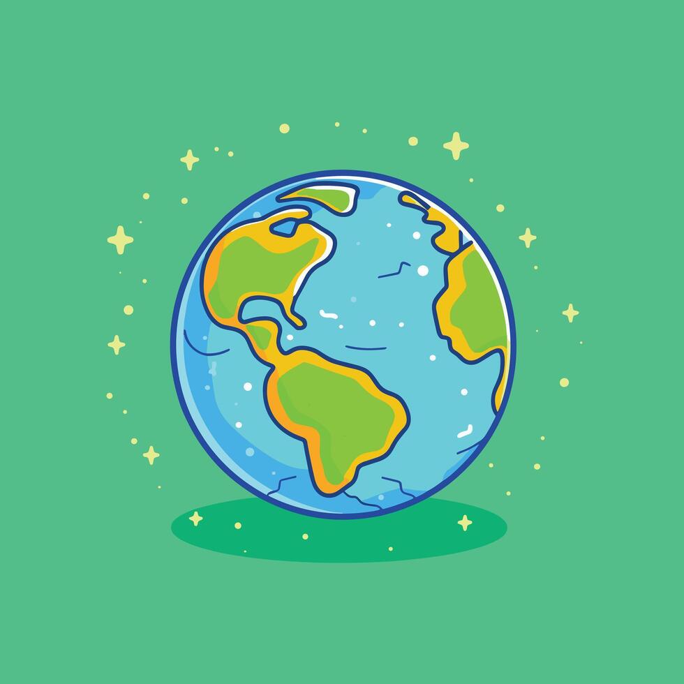 Planet earth illustration flat design vector