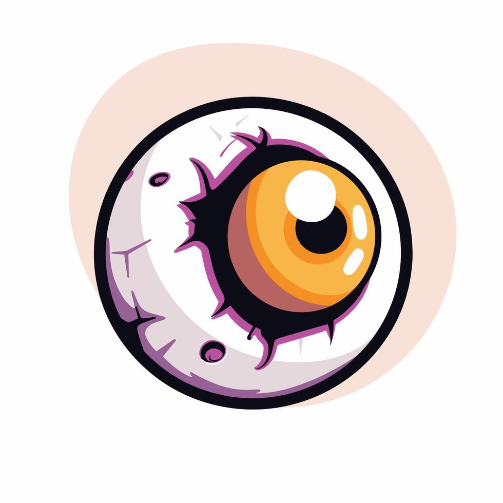 Spooky eye ball cartoon illustration design vector