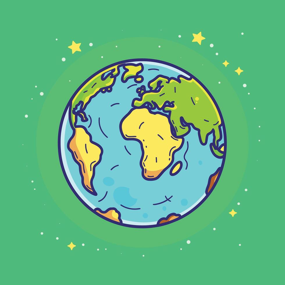 Planet earth illustration flat design vector