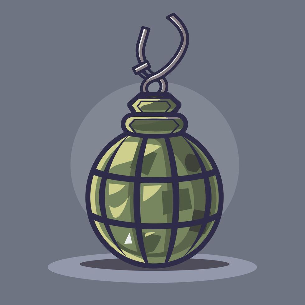 Grenade icon flat cartoon illustration vector