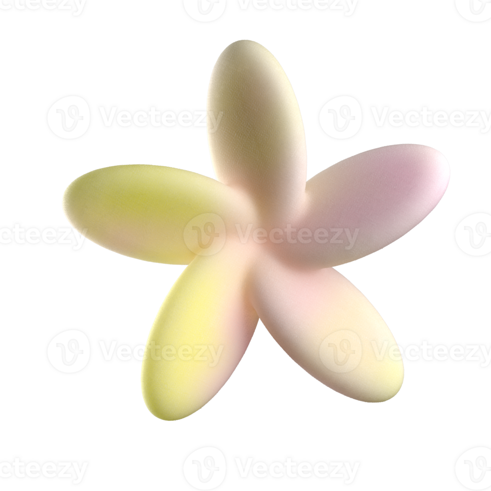 Gradient abstract flower with fabric texture 3d shape png