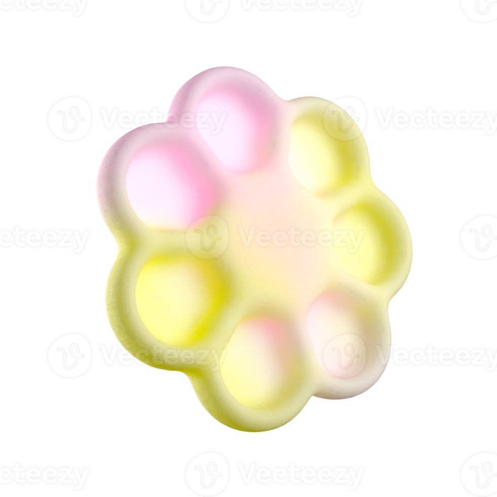 Gradient abstract flower with fabric texture 3d shape png