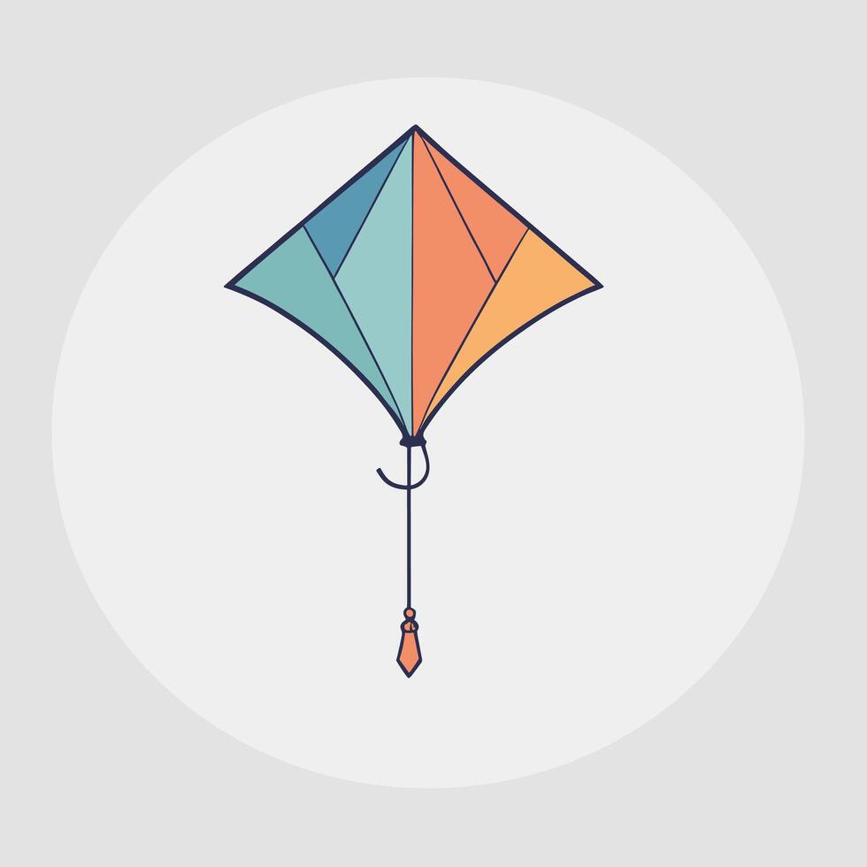 Colorful kite flying illustration on isolated background art vector