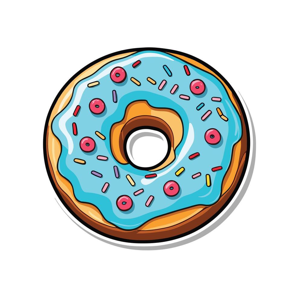 Split frosting doughnut illustration flat cartoon drawing design vector