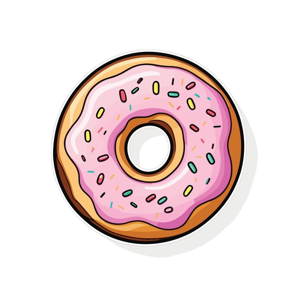 Split frosting doughnut illustration flat cartoon drawing design vector