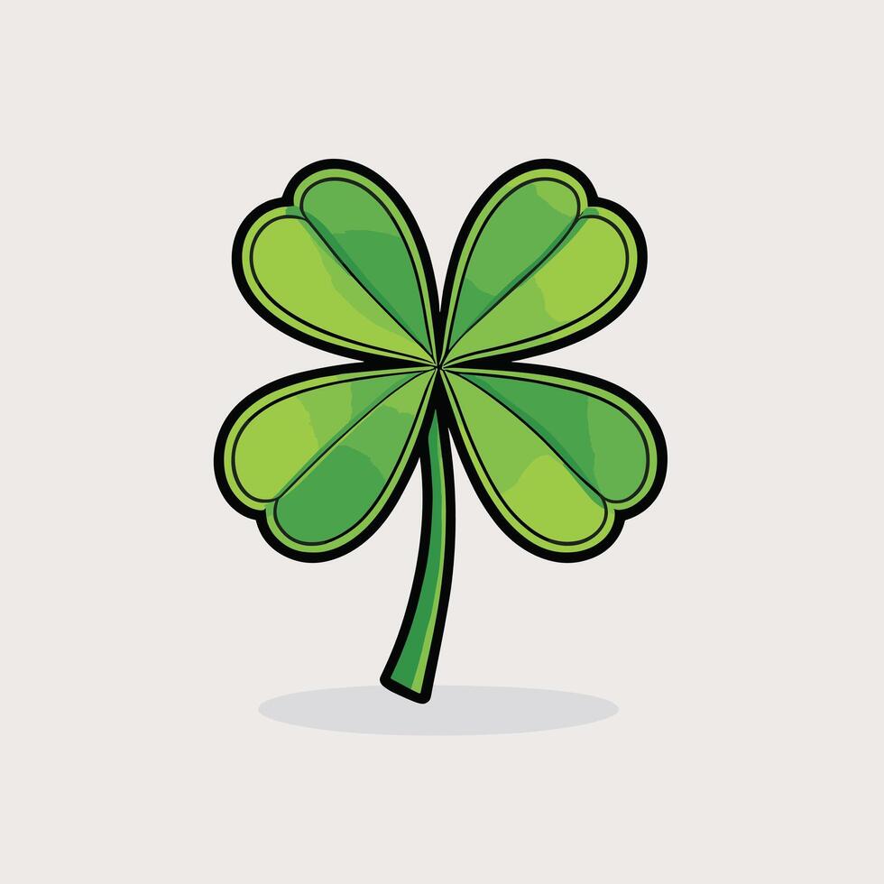 Green clover illustration simple flat design vector